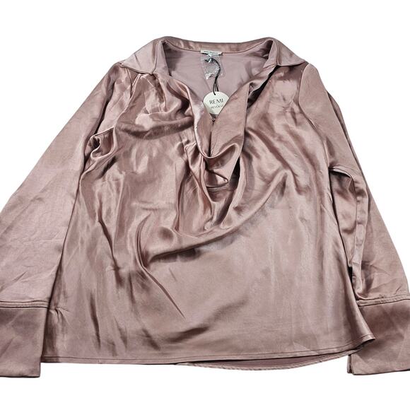 NWT Marissa Top Dusty Pink REMI x REVOLVE adjustable flirty drape sexy satin L - Picture 5 of 11